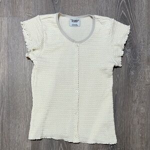 Colorful Planet Girls Cream Textured Ribbed Tee - Size XL (14/16)